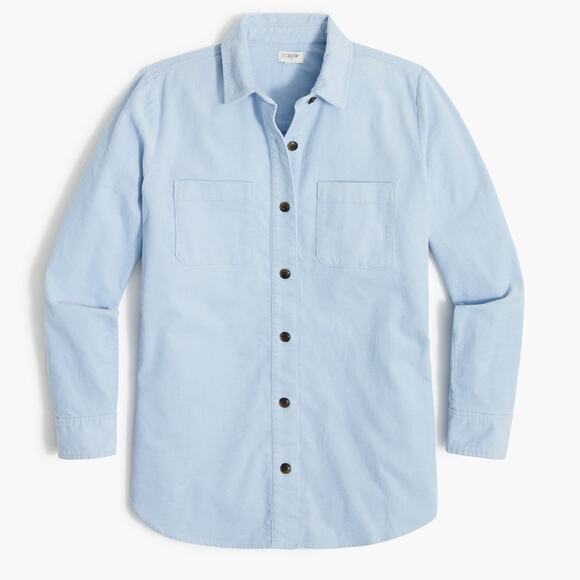 J. Crew Women's Corduroy Shirt Jacket with Stretch  Light Blue Size XS - Picture 2 of 7